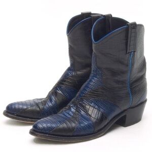 Lucchese Gillian navy/black ankle cowboy boot 7B